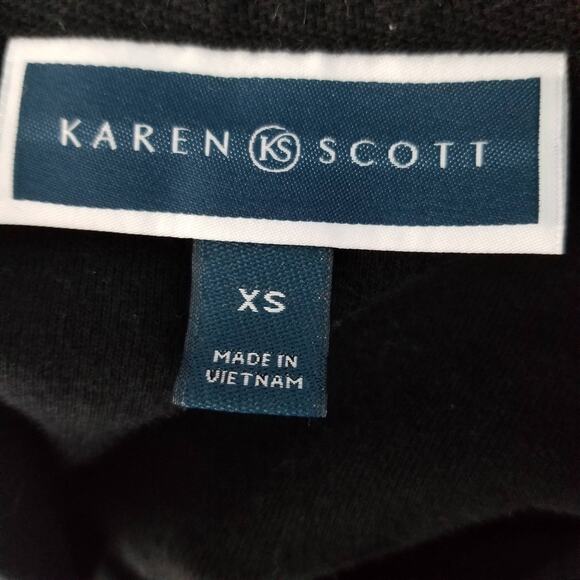 Karen Scott Women Black Tshirt - Size XS - Picture 3 of 4